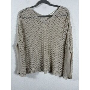 Sparrow‎ Sweater Womens Small Medium Sparkly Metallic Open Knit Pullover Top